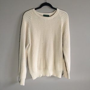 Vintage J. Crew Cream Cable-knit Sweater